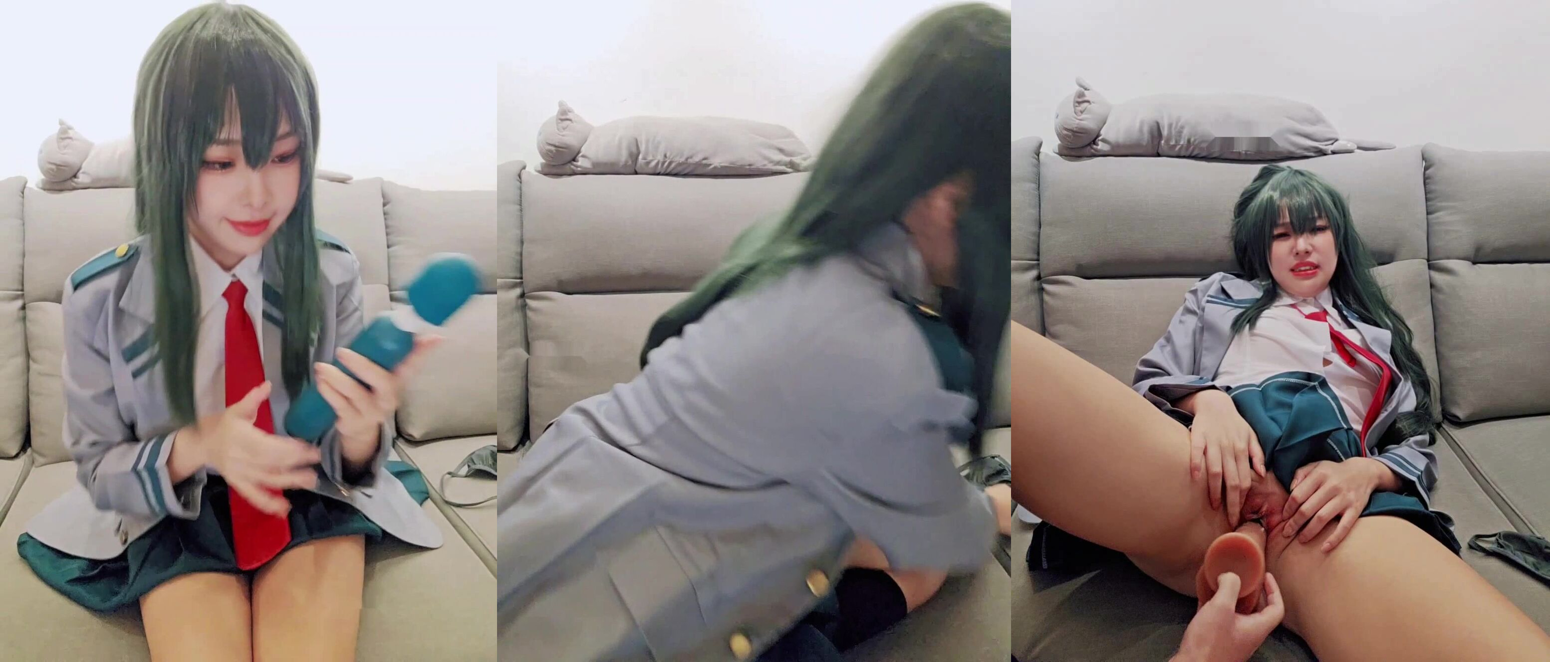 【慕慕Momo】大奶美鮑顏值女模最新作品，JK學生服雙機位後入性愛道具自嗨 (3)