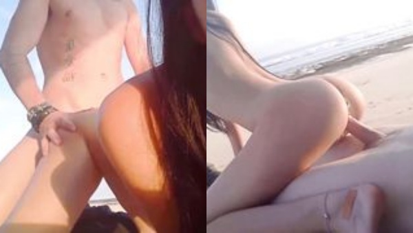 Public Beach Sex with Hot Asian Babe in 4K
