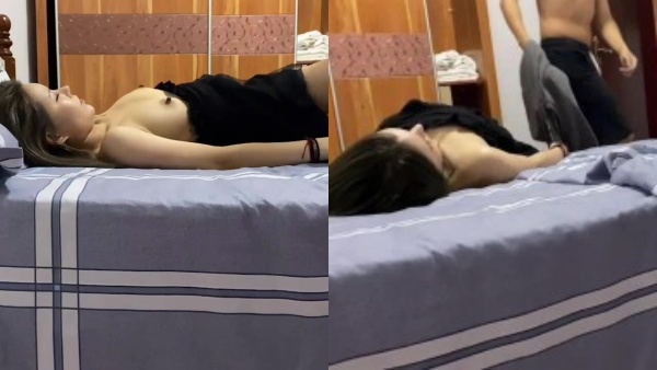 深夜下班回家在樓梯過道撿屍醉酒網紅臉KTV坐檯女把她弄回宿舍玩逼摳出水來慢慢草她