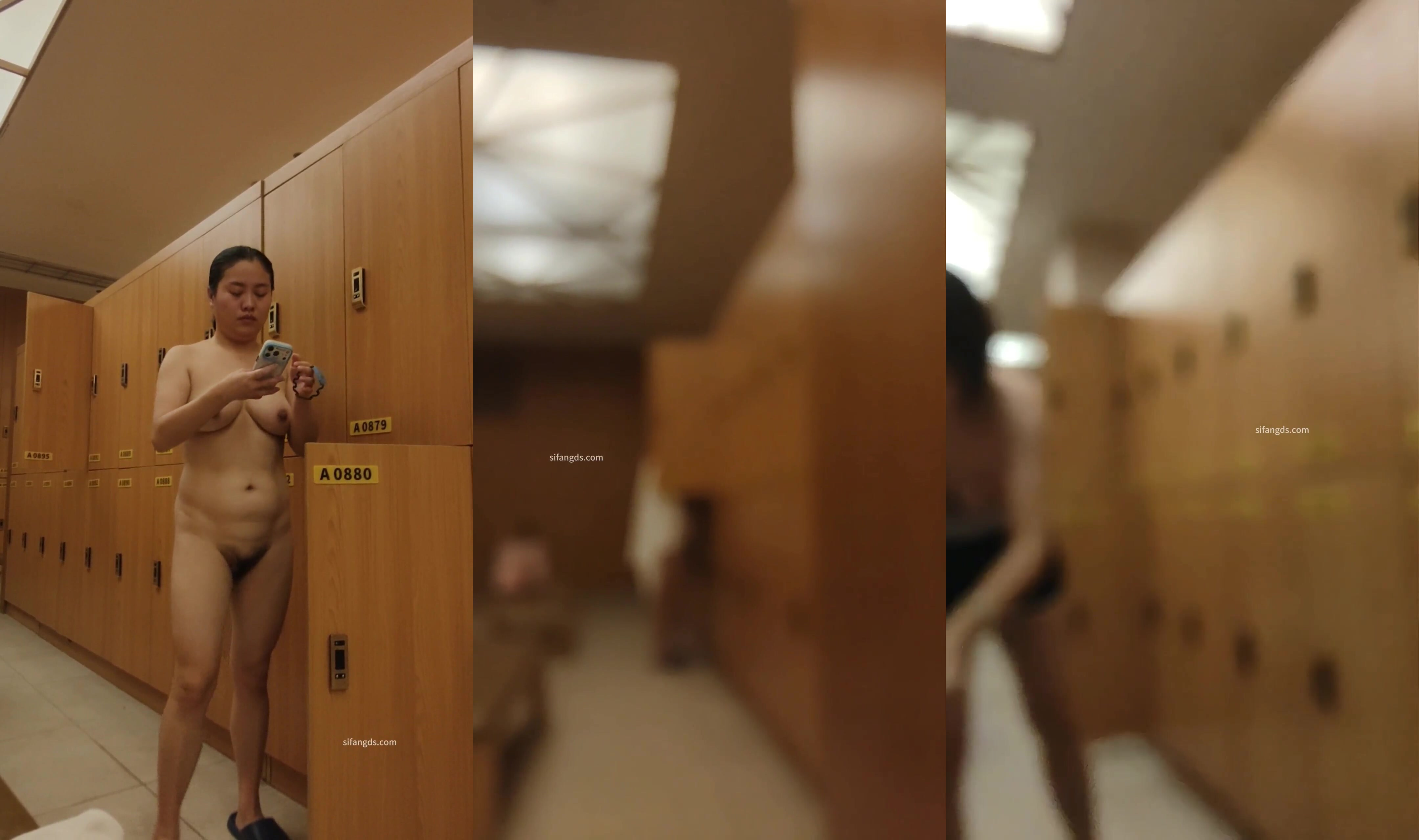 【少女時代】最新流出坑爹女主播 潛入洗浴會所更衣室高畫質偷拍幾位少婦，顏值和身材一級棒 (3)