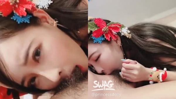最新臺灣SWAG『Princess』聖誕全新推出 小麋鹿翹臀後入肉棒打臉 顏射吃精 口交控必收
