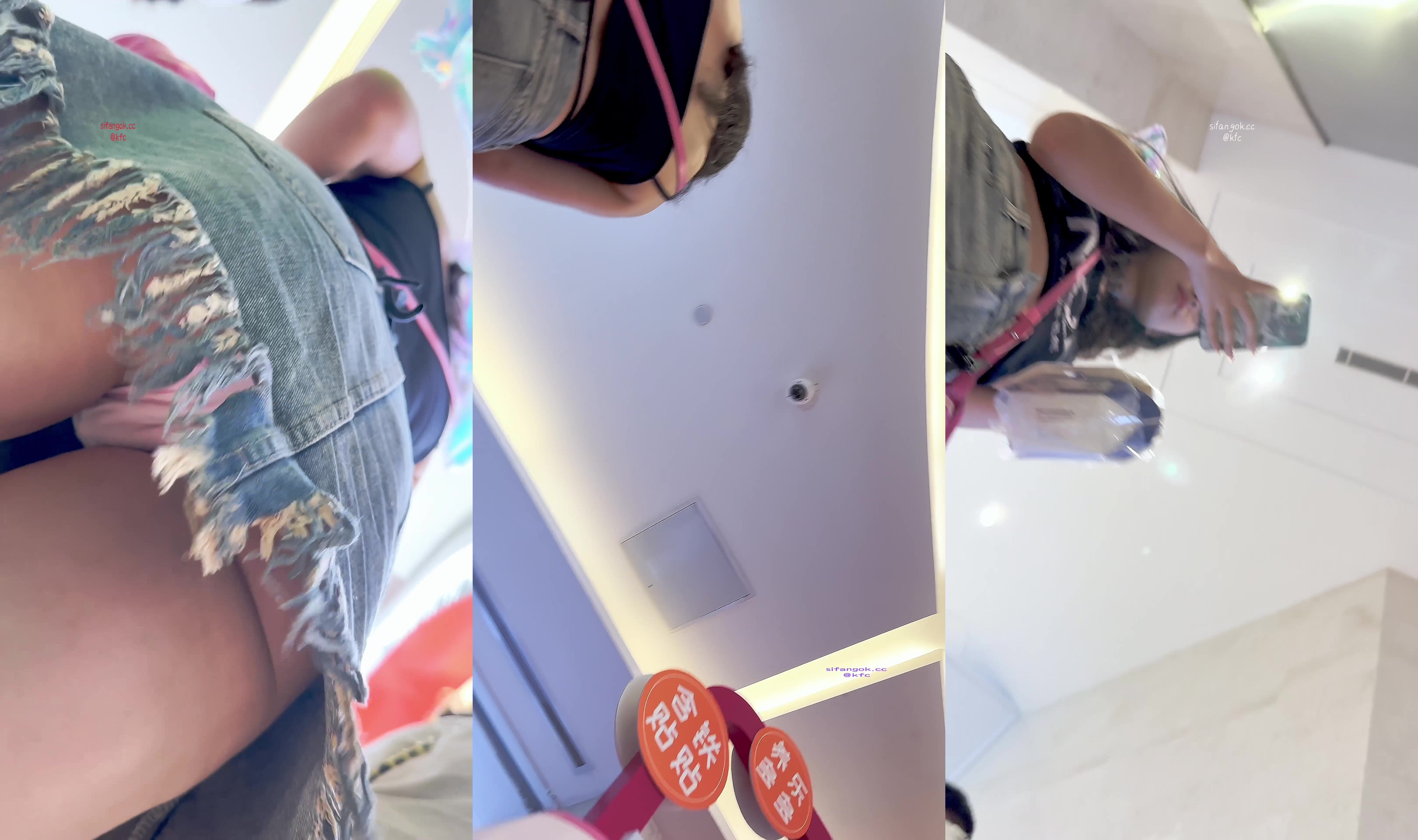 【KFC】拿氣球的美女腿都被掐紫了估計是M過膝黑絲粉色內