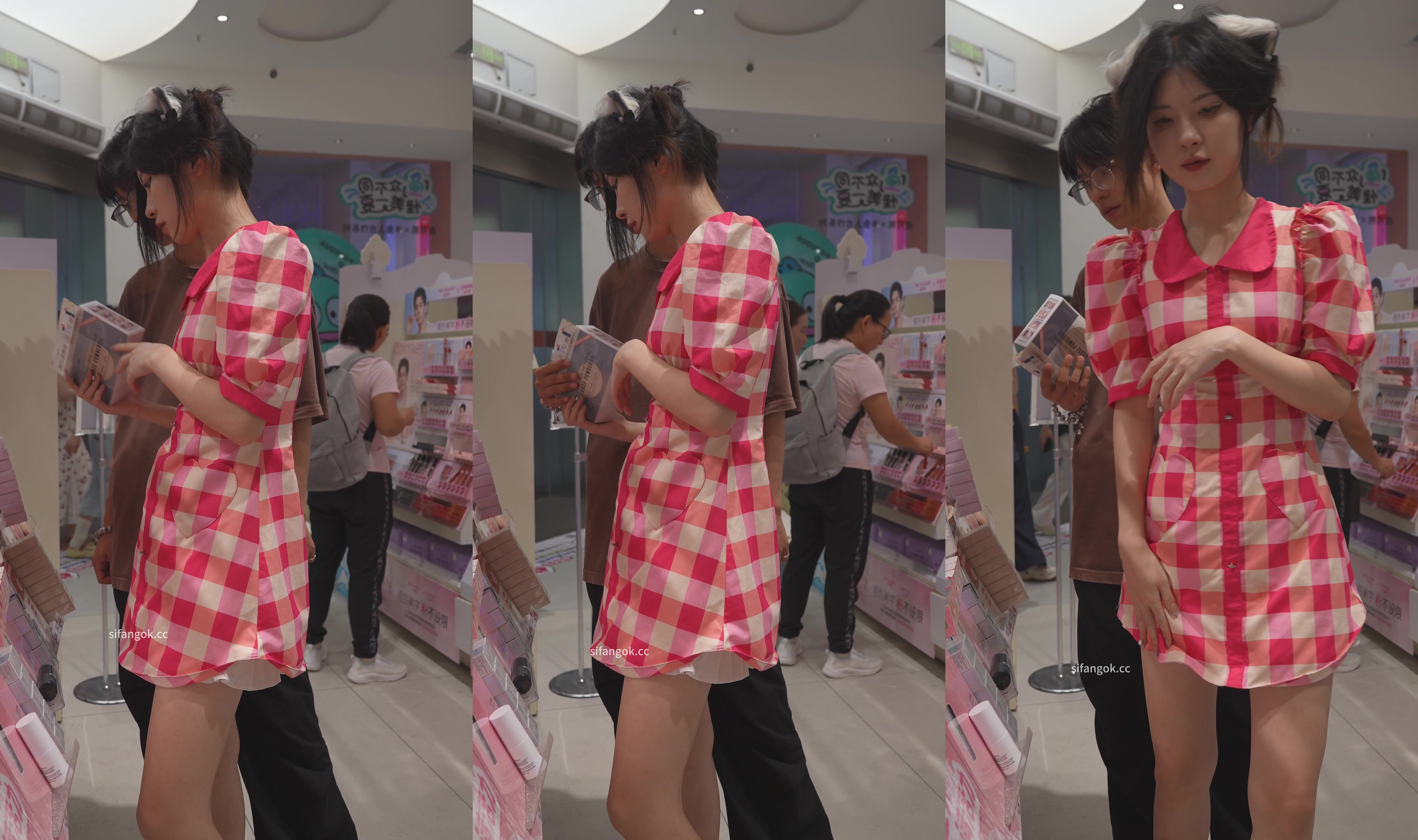 喜歡粉色內褲的小姐姐兩次約會逛街被跟拍CD (2)