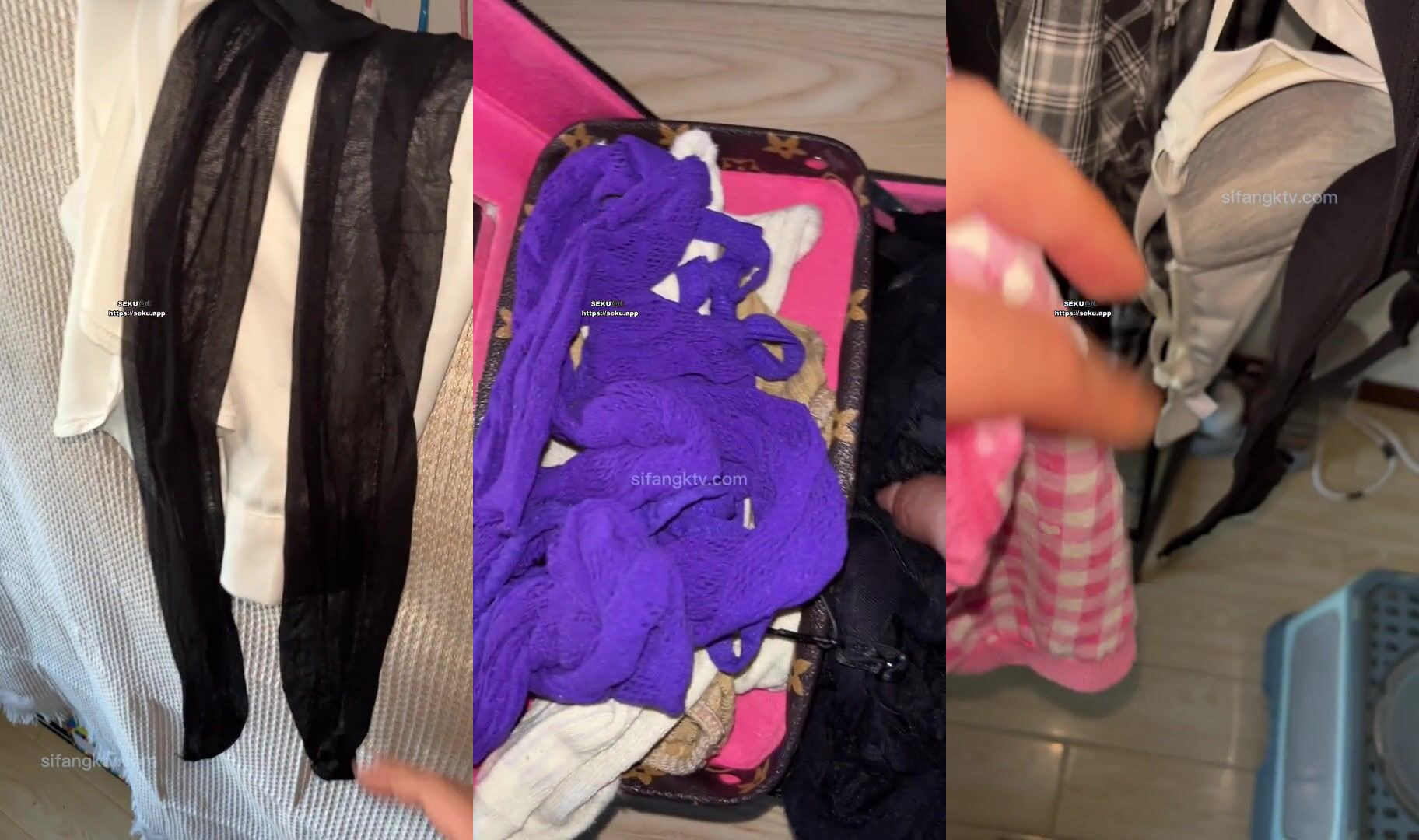 合租房變態小哥直接闖入對門的房間偷拍對面的漂亮女生洗澡順便聞一下她的內衣什麼味道 (1)