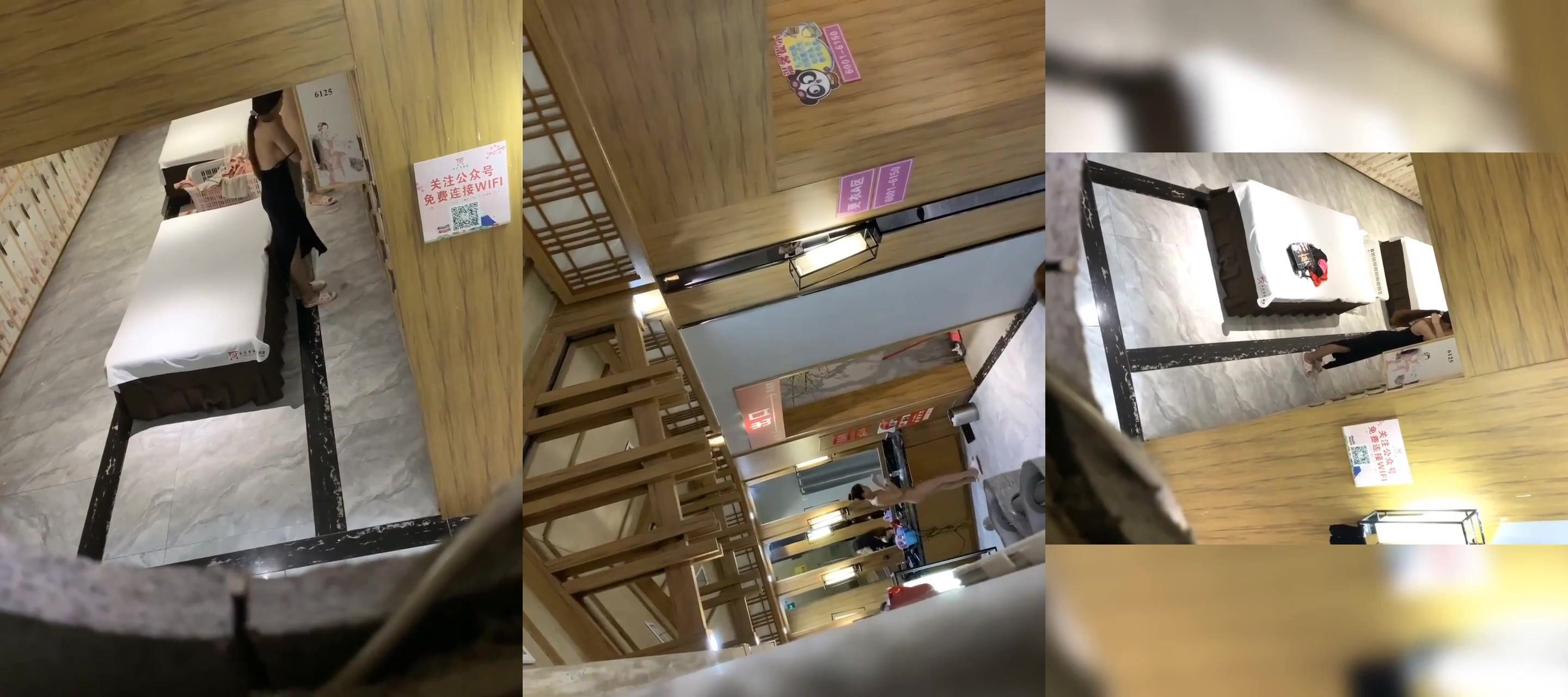 洗浴會所保安潛入通風管道偷拍女浴客更衣室換衣服兩個附近會所上班的坐檯小姐姐奶子很大無水印原版