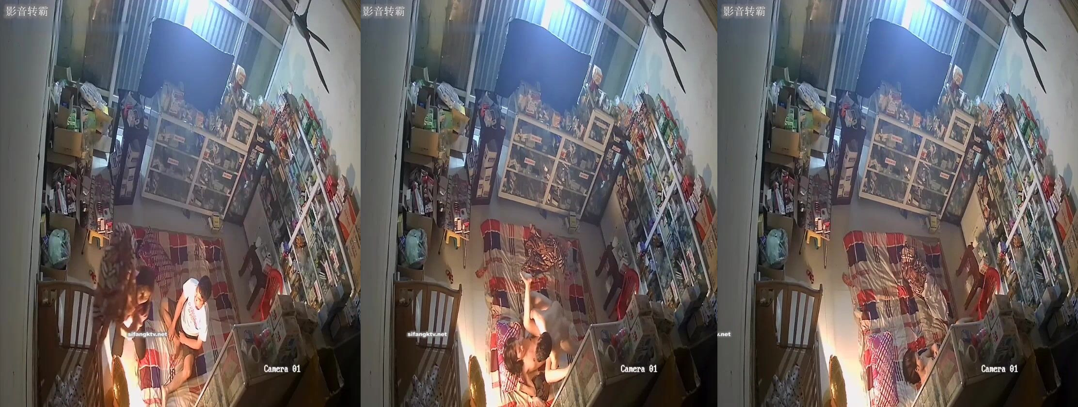 《居家攝像頭破解》小夫妻雜貨店打地鋪玩69各種姿勢啪啪