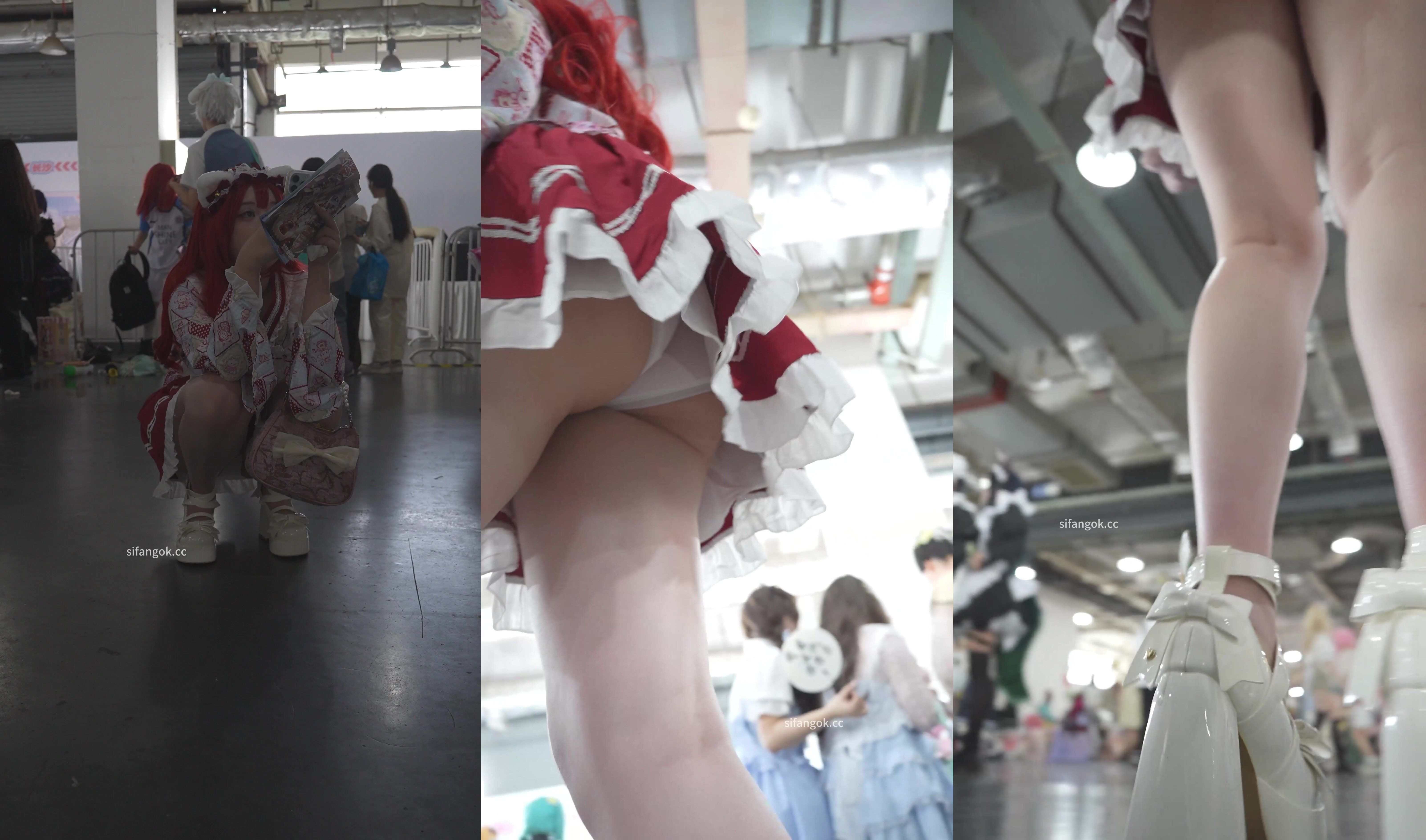 (BC-AA-673)貓耳女僕小姐姐蹲下走光低角度CD蹲下半透內
