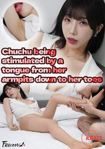 Chuchu being stimulated by a tongue from her armpits down to her toes