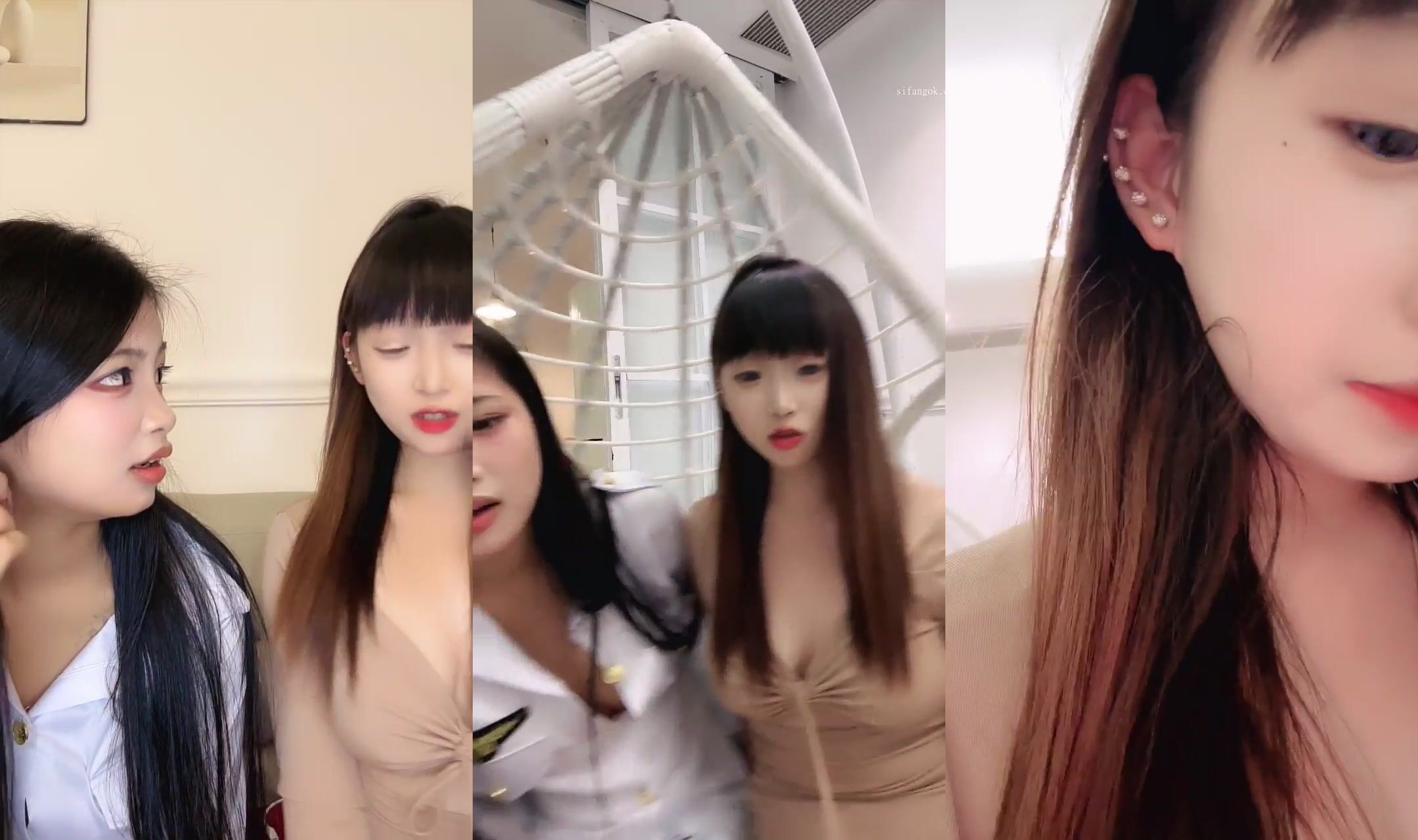 高顏值姐妹【一隻魚】下海雙人play~雪白大奶~前凸後翹~模擬男女性愛互搞磨豆腐 (1)