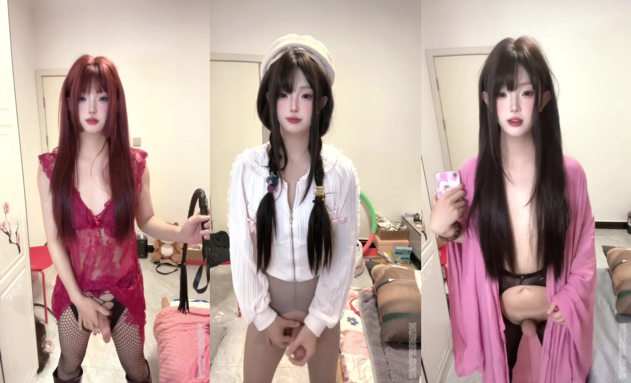 極品國產男娘 萱十七 一個來自河南的高挑甜妹 鍾愛絲襪和露出 無聊也收點綠奴舔狗調教玩玩 顏值很高