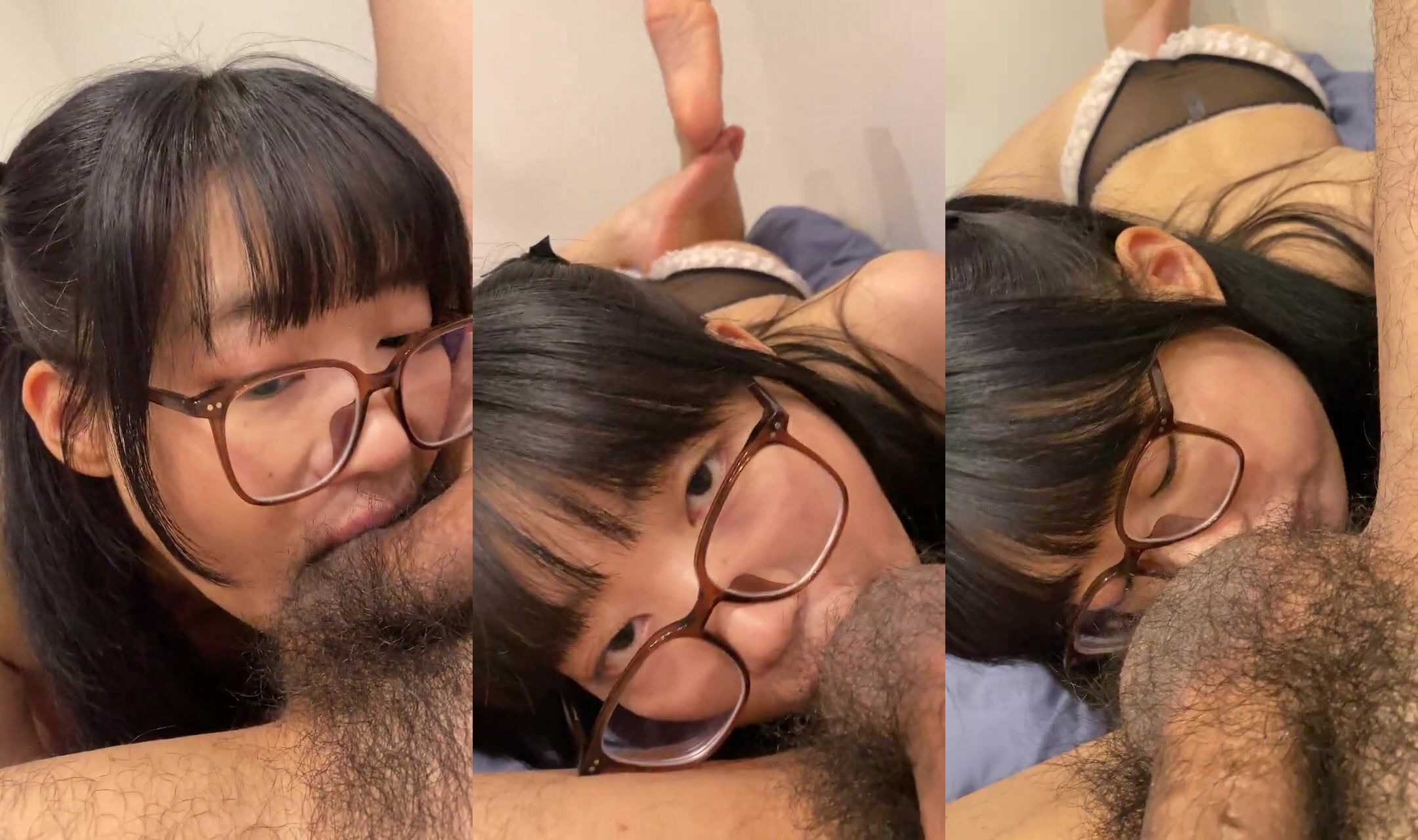 雲盤高質露臉洩密！大學生究極反差，大學在讀眼鏡妹不雅自拍流出，3P吃精毒龍野戰 (2)