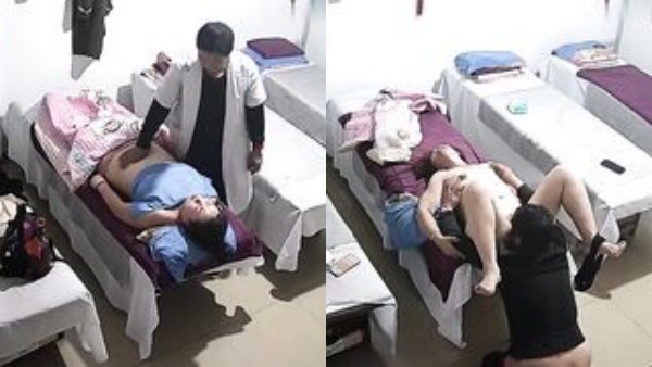 【中醫按摩養生館】豐滿大奶熟女騙丈夫去按摩卻享受猥瑣老中醫舔逼扒光啪啪服務肏了3次過足了癮