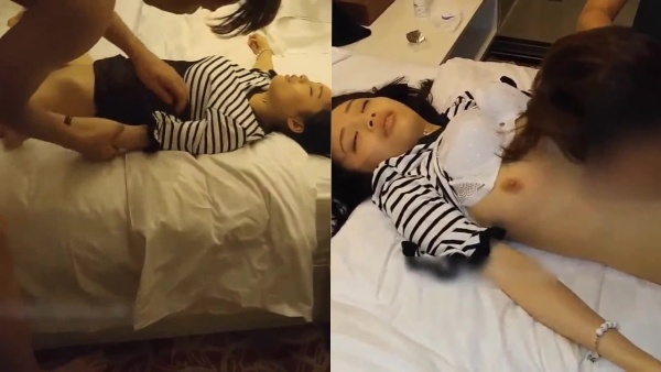 單位領導KTV包房給單位的漂亮大美女下藥帶到包房迷姦