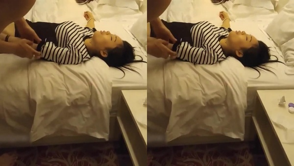 部門聚會 早就對美女同事垂涎三尺 KTV裡給她的飲料裡下藥 女神終於扛不住了 帶回酒店幾個人輪流幹