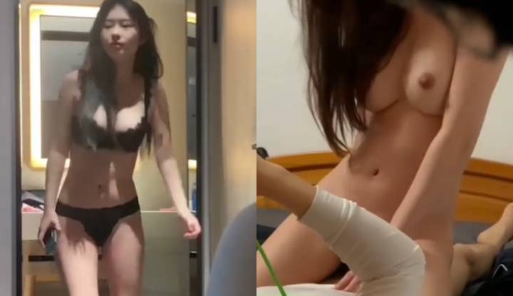上海E杯趙琦酒後性愛，主動挑逗炮友跪地口交，被按在床上猛烈後入